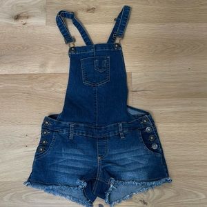 Guess Dark Wash Blue Short Overalls - Size S